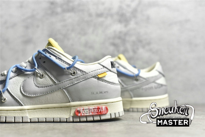 NIKE OFF-WHITE X SB DUNK LOW THE 50 NO.5 LIGHT GREY/WHITE/BLUE DM1602-113