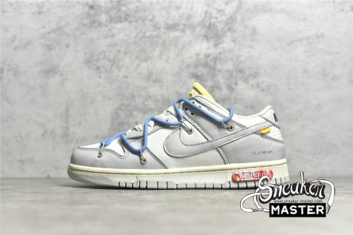 NIKE OFF-WHITE X SB DUNK LOW THE 50 NO.5 LIGHT GREY/WHITE/BLUE DM1602-113