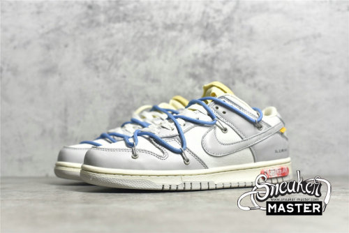 NIKE OFF-WHITE X SB DUNK LOW THE 50 NO.5 LIGHT GREY/WHITE/BLUE DM1602-113