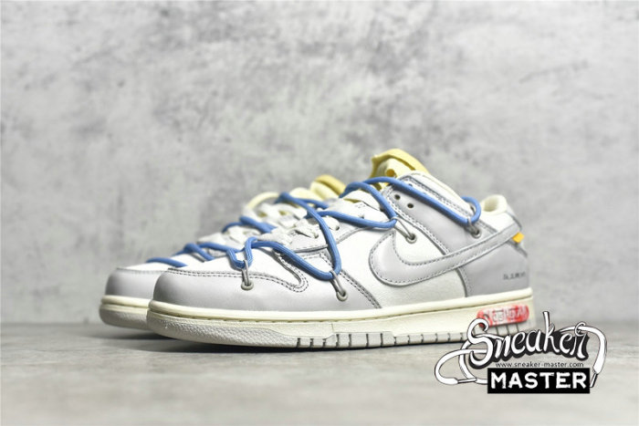 NIKE OFF-WHITE X SB DUNK LOW THE 50 NO.5 LIGHT GREY/WHITE/BLUE DM1602-113