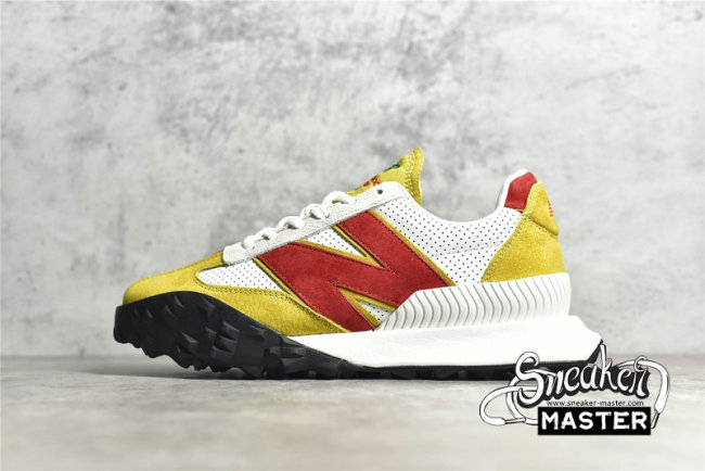 NEW BALANCE RUNNING SHOES WHITE/YELLOW/RED-BLACK XC-72-001