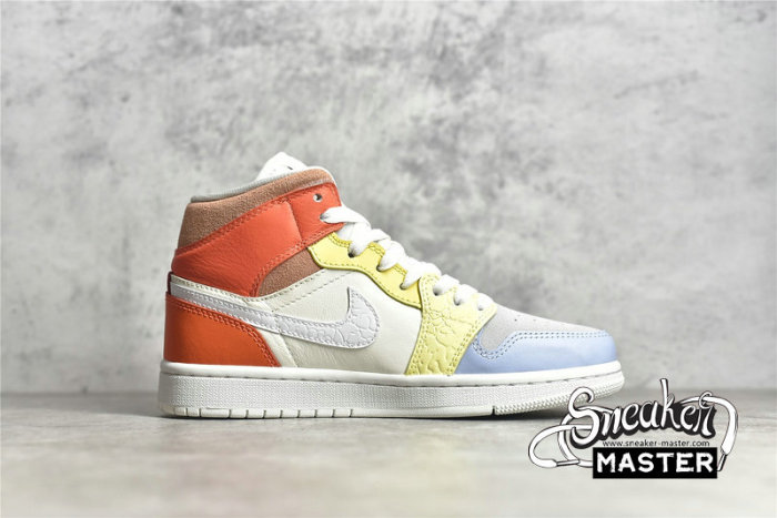 NIKE AIR JORDAN 1 MID TO MY FIRST COACH SAIL/WHITE/LIGHT ZITRON/SUMMIT WHITE/OPTI YELLOW DJ6908-100