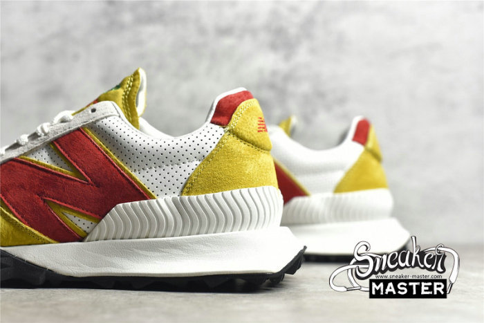 NEW BALANCE RUNNING SHOES WHITE/YELLOW/RED-BLACK XC-72-001