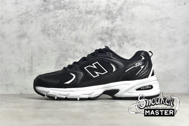 NEW BALANCE 530V2 RETRO RUNNING SHOES BLACK/BLACK/WHITE MR530SD