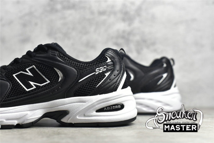 NEW BALANCE 530V2 RETRO RUNNING SHOES BLACK/BLACK/WHITE MR530SD