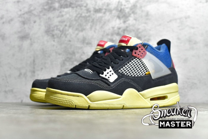 NIKE UNION LA X AIR JORDAN 4 RETRO OFF NOIR/BRIGADE BLUE/DARK SMOKE GREY/LIGHT FUSION RED DC9533-001