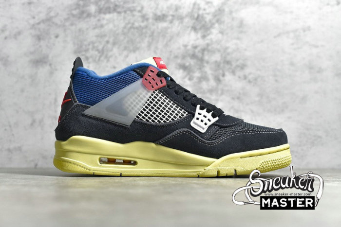 NIKE UNION LA X AIR JORDAN 4 RETRO OFF NOIR/BRIGADE BLUE/DARK SMOKE GREY/LIGHT FUSION RED DC9533-001
