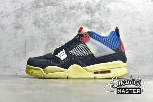 NIKE UNION LA X AIR JORDAN 4 RETRO OFF NOIR/BRIGADE BLUE/DARK SMOKE GREY/LIGHT FUSION RED DC9533-001