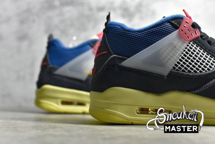 NIKE UNION LA X AIR JORDAN 4 RETRO OFF NOIR/BRIGADE BLUE/DARK SMOKE GREY/LIGHT FUSION RED DC9533-001
