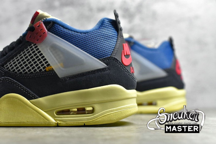 NIKE UNION LA X AIR JORDAN 4 RETRO OFF NOIR/BRIGADE BLUE/DARK SMOKE GREY/LIGHT FUSION RED DC9533-001