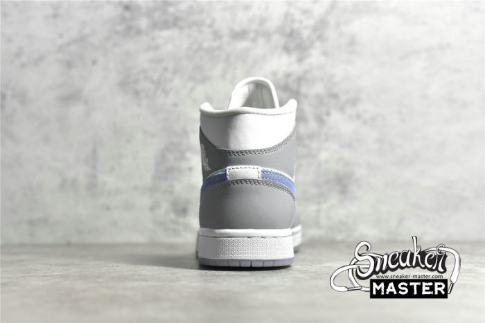 NIKE AIR JORDAN 1 MID LIGHT GREY/WHITE/LIGHT PURPLE BQ6472-105