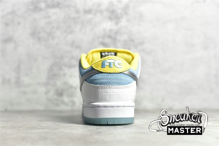NIKE FTC X DUNK LOW SB WHITE/LAGOON PULSE/METALLIC SILVER/SPEED YELLOW DH7687-400