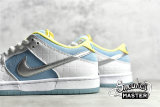 NIKE FTC X DUNK LOW SB WHITE/LAGOON PULSE/METALLIC SILVER/SPEED YELLOW DH7687-400
