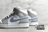 NIKE AIR JORDAN 1 MID LIGHT GREY/WHITE/LIGHT PURPLE BQ6472-105