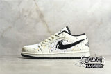 NIKE AIR JORDAN 1 LOW BRUSHSTROKE SWOOSH PAINT SPLATTER NATURAL/BLACK/MULTI-COLOR DM3528-100