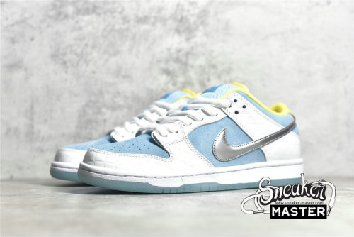 NIKE FTC X DUNK LOW SB WHITE/LAGOON PULSE/METALLIC SILVER/SPEED YELLOW DH7687-400