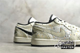 NIKE AIR JORDAN 1 LOW BRUSHSTROKE SWOOSH PAINT SPLATTER NATURAL/BLACK/MULTI-COLOR DM3528-100