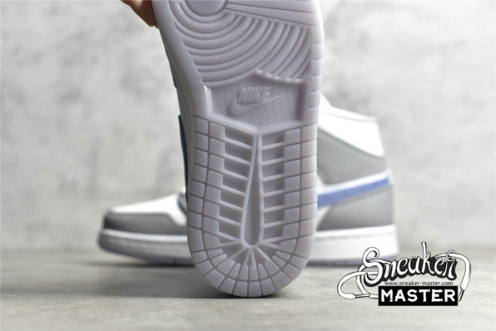 NIKE AIR JORDAN 1 MID LIGHT GREY/WHITE/LIGHT PURPLE BQ6472-105