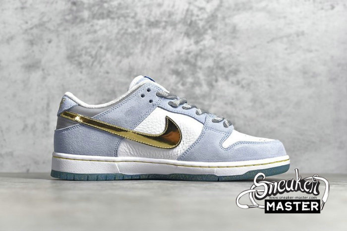 NIKE SEAN CLIVER X DUNK LOW SB HOLIDAY SPECIAL WHITE/PSYCHIC BLUE/METALLIC GOLD DC9936-100