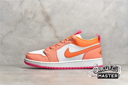 NIKE AIR JORDAN 1 LOW UTILITY GS ORANGE/WHITE/PINK DJ0530-801