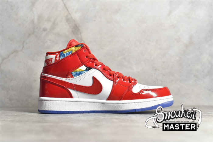 NIKE AIR JORDAN 1 MID RED PATENT CHICAGO RED/RED/WHITE DC7294-600