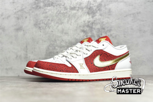 NIKE AIR JORDAN 1 LOW SE SPADES WHITE/UNIVERSITY RED/METALLIC GOLD DJ5185-100