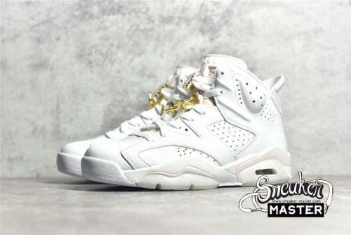 NIKE AIR JORDAN 6 RETRO GOLD HOOPS WHITE/SAIL/METALLIC GOLD/BARELY ROSE DH9696-100