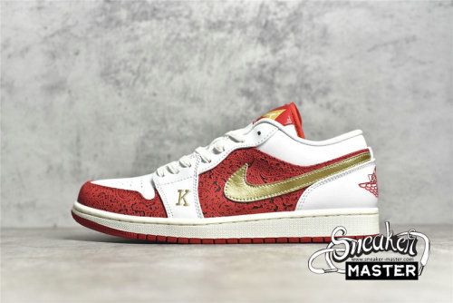 NIKE AIR JORDAN 1 LOW SE SPADES WHITE/UNIVERSITY RED/METALLIC GOLD DJ5185-100