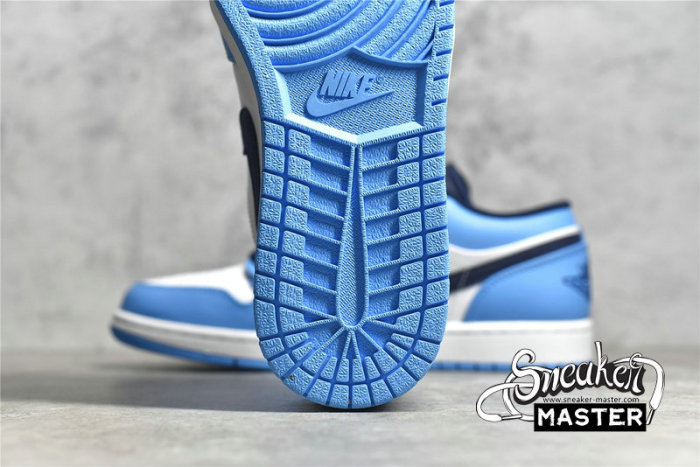 NIKE AIR JORDAN 1 LOW UNC WHITE/UNIVERSITY BLUE/OBSIDIAN 553558-144
