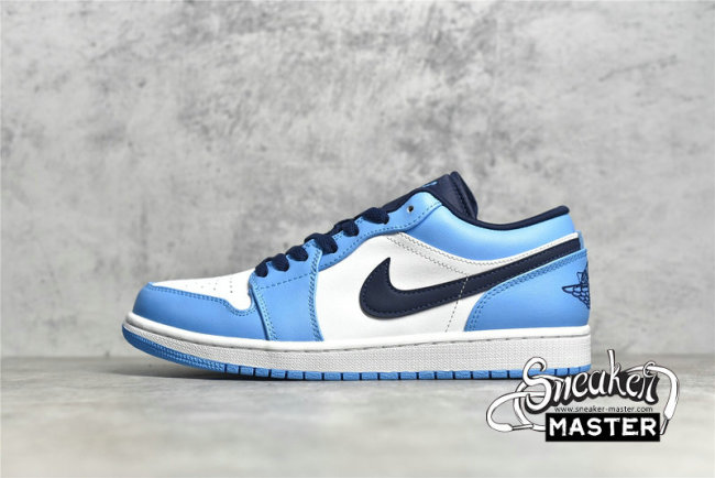 NIKE AIR JORDAN 1 LOW UNC WHITE/UNIVERSITY BLUE/OBSIDIAN 553558-144