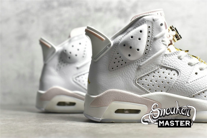 NIKE AIR JORDAN 6 RETRO GOLD HOOPS WHITE/SAIL/METALLIC GOLD/BARELY ROSE DH9696-100