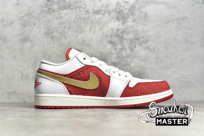 NIKE AIR JORDAN 1 LOW SE SPADES WHITE/UNIVERSITY RED/METALLIC GOLD DJ5185-100