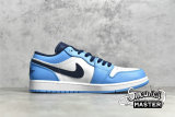 NIKE AIR JORDAN 1 LOW UNC WHITE/UNIVERSITY BLUE/OBSIDIAN 553558-144