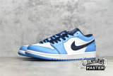 NIKE AIR JORDAN 1 LOW UNC WHITE/UNIVERSITY BLUE/OBSIDIAN 553558-144