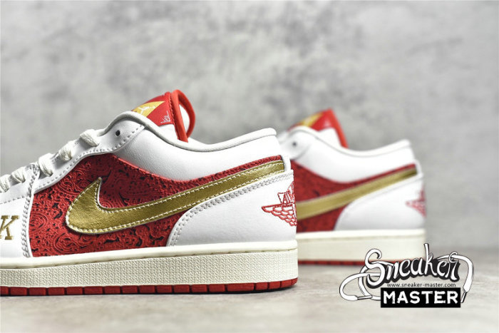 NIKE AIR JORDAN 1 LOW SE SPADES WHITE/UNIVERSITY RED/METALLIC GOLD DJ5185-100