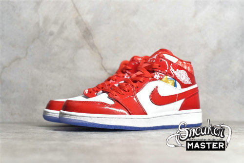 NIKE AIR JORDAN 1 MID RED PATENT CHICAGO RED/RED/WHITE DC7294-600
