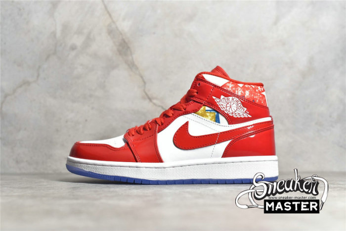 NIKE AIR JORDAN 1 MID RED PATENT CHICAGO RED/RED/WHITE DC7294-600