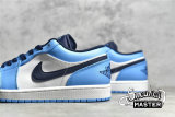 NIKE AIR JORDAN 1 LOW UNC WHITE/UNIVERSITY BLUE/OBSIDIAN 553558-144