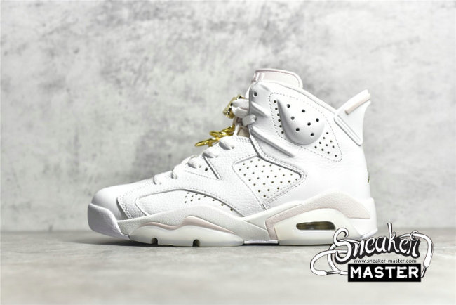 NIKE AIR JORDAN 6 RETRO GOLD HOOPS WHITE/SAIL/METALLIC GOLD/BARELY ROSE DH9696-100