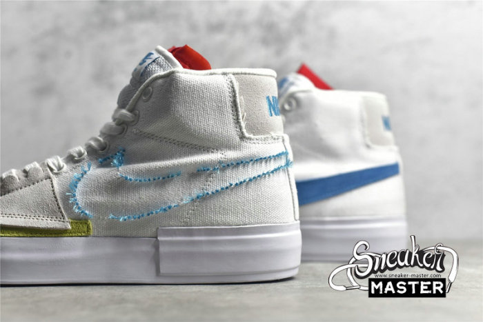 NIKE BLAZER MID SB EDGE HACK PACK SUMMIT WHITE/ORANGE AQUA/SUMMIT WHITE CI3833-101