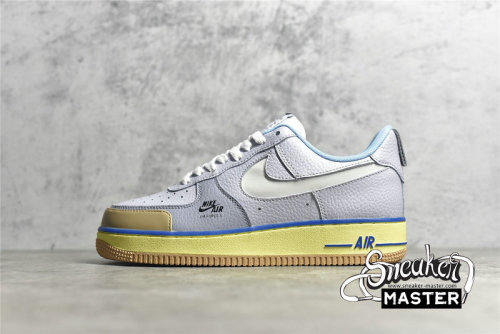 NIKE AIR FORCE 1 LOW PREMIUM BLUE POT COOKIES DARK GRAY/KHAKI/LIGHT BLUE-YELLOW CV3039-102