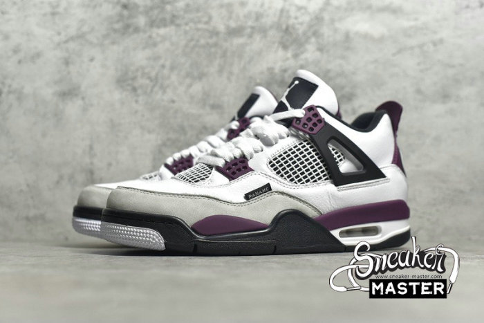 NIKE PARIS SAINT-GERMAIN X AIR JORDAN 4 RETRO WHITE/NEUTRAL GREY/BLACK/BORDEAUX CZ5624-100