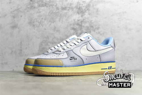 NIKE AIR FORCE 1 LOW PREMIUM BLUE POT COOKIES DARK GRAY/KHAKI/LIGHT BLUE-YELLOW CV3039-102