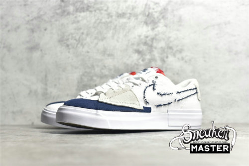 NIKE SB BLAZER LOW EDGE SB BLAZER LOW EDGE WHITE/UNIVERSITY RED-SUMMIT WHITE-MIDNIGHT NAVY CI3833-406