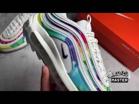 NIKE AIR MAX 97 GOLF TIE DYE SUMMIT WHITE/LEMON VENOM-INDIGO FOG-DEEP ROYAL BLUE CK1219-100