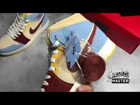 NIKE AIR JORDAN 1 MID SE MAISON CHATEAU ROGUE FEARLESS WHITE/BROWN/BLUE-YELLOW CU2803-200