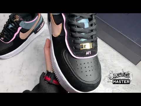 NIKE AIR FORCE 1 SHADOW BLACK/LIGHT ARCTIC PINK-CLAYSTONE RED-METALLIC BRONZE CU5315-001