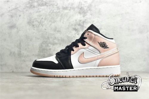 NIKE AIR JORDAN 1 MID GS WHITE/BLACK/CRIMSON TINT 554725-133