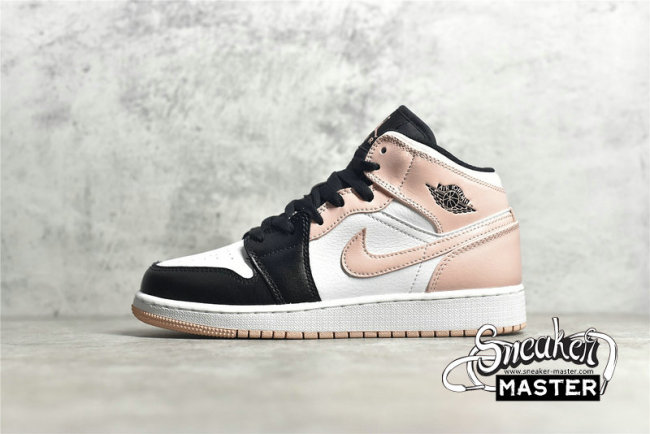 NIKE AIR JORDAN 1 MID GS WHITE/BLACK/CRIMSON TINT 554725-133