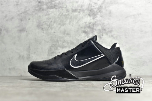 NIKE ZOOM KOBE 5 BLACK OUT BLACK/BLACK-METALLIC SILVER-DARK GREY 386429-003